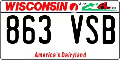 WI license plate 863VSB