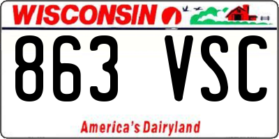 WI license plate 863VSC