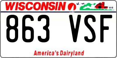 WI license plate 863VSF