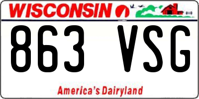 WI license plate 863VSG