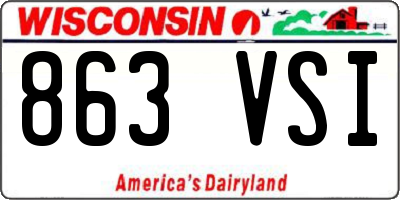 WI license plate 863VSI
