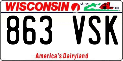 WI license plate 863VSK