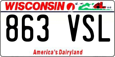 WI license plate 863VSL
