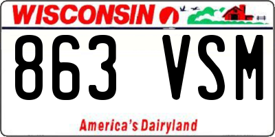 WI license plate 863VSM