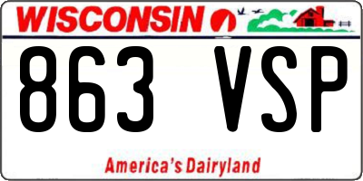 WI license plate 863VSP