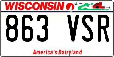 WI license plate 863VSR