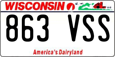 WI license plate 863VSS