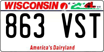 WI license plate 863VST