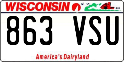 WI license plate 863VSU