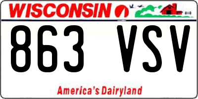 WI license plate 863VSV