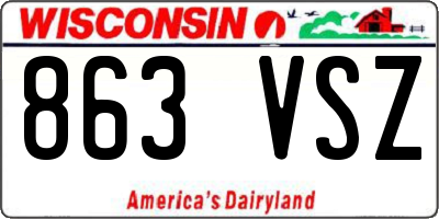 WI license plate 863VSZ