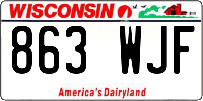 WI license plate 863WJF