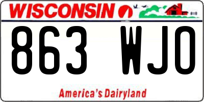 WI license plate 863WJO