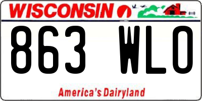 WI license plate 863WLO