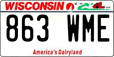 WI license plate 863WME