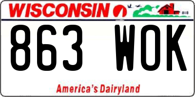 WI license plate 863WOK