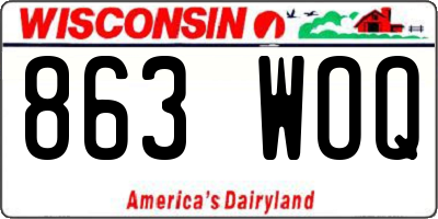 WI license plate 863WOQ