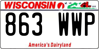 WI license plate 863WWP