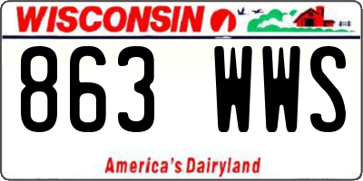 WI license plate 863WWS