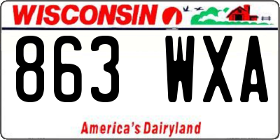 WI license plate 863WXA