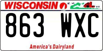 WI license plate 863WXC