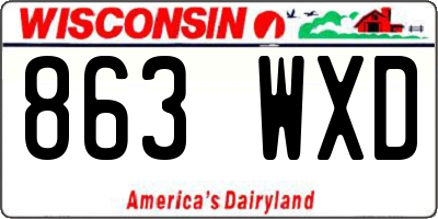 WI license plate 863WXD