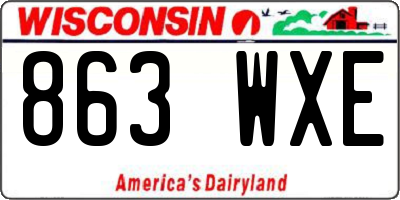 WI license plate 863WXE