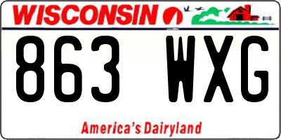 WI license plate 863WXG