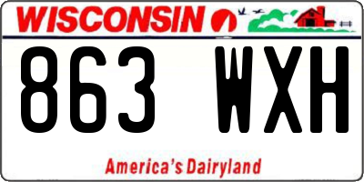 WI license plate 863WXH