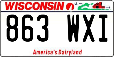 WI license plate 863WXI