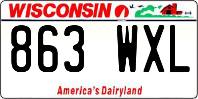 WI license plate 863WXL
