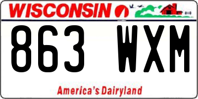 WI license plate 863WXM