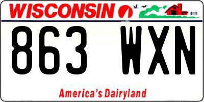 WI license plate 863WXN
