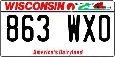 WI license plate 863WXO