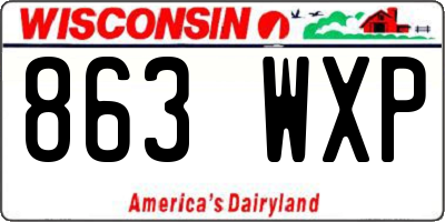 WI license plate 863WXP