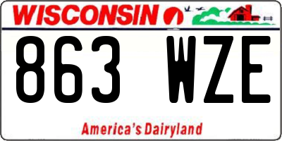 WI license plate 863WZE