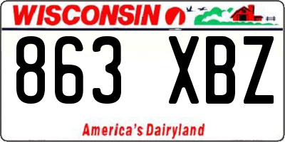 WI license plate 863XBZ