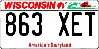 WI license plate 863XET