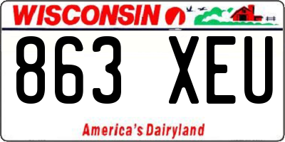 WI license plate 863XEU