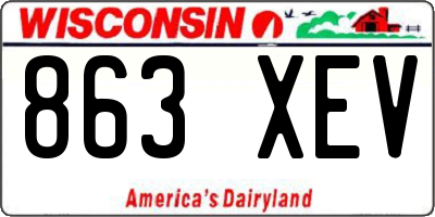 WI license plate 863XEV