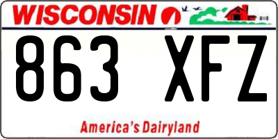 WI license plate 863XFZ