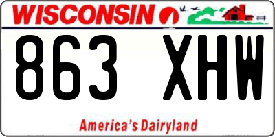 WI license plate 863XHW