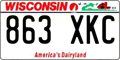 WI license plate 863XKC