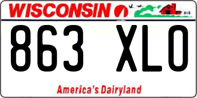 WI license plate 863XLO