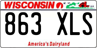 WI license plate 863XLS