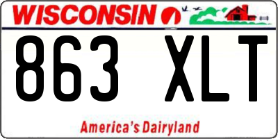WI license plate 863XLT