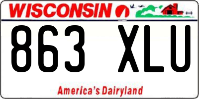 WI license plate 863XLU