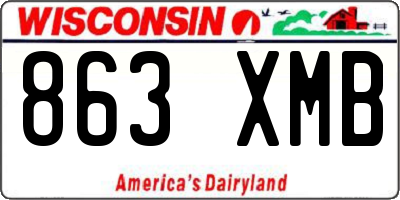 WI license plate 863XMB