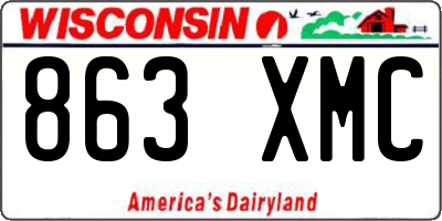 WI license plate 863XMC