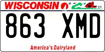 WI license plate 863XMD